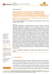 Analyzing The Constructs Of Stakeholder Engagement Towards Renewable